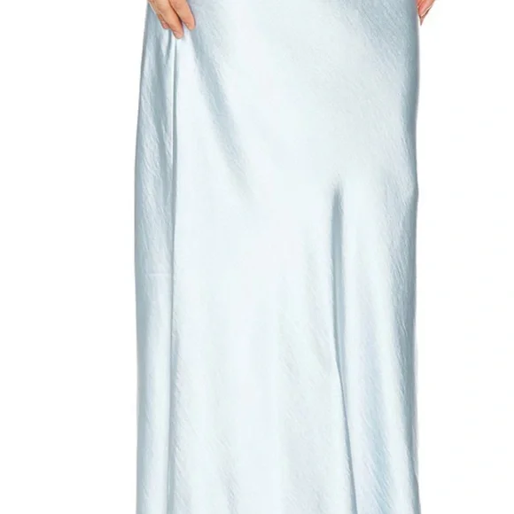 Revolve Whimsical Sky Blue Maxi Dress SzL,silk/satin Like,heavy Fancy Gown,Alani - Picture 6 of 11